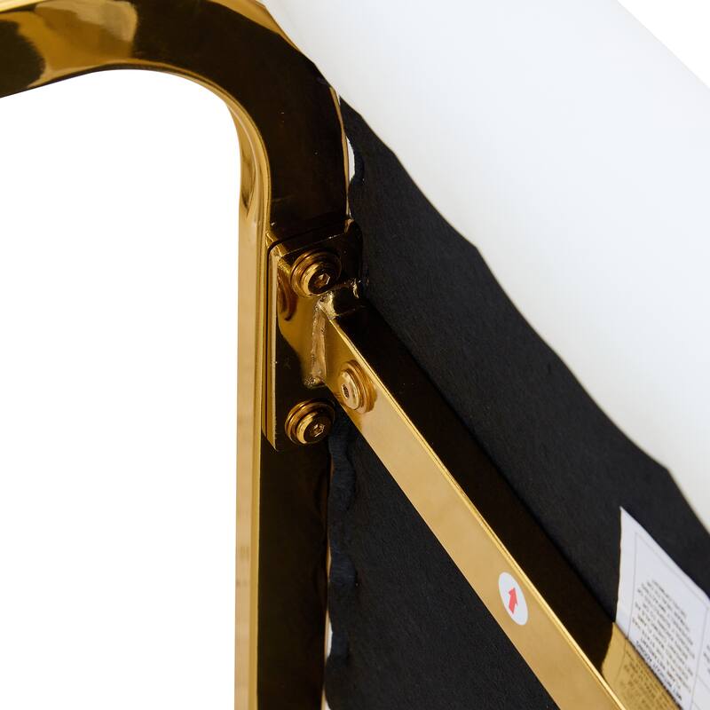 Set of 8 Dining Chair with Arched Metal Gold Leg