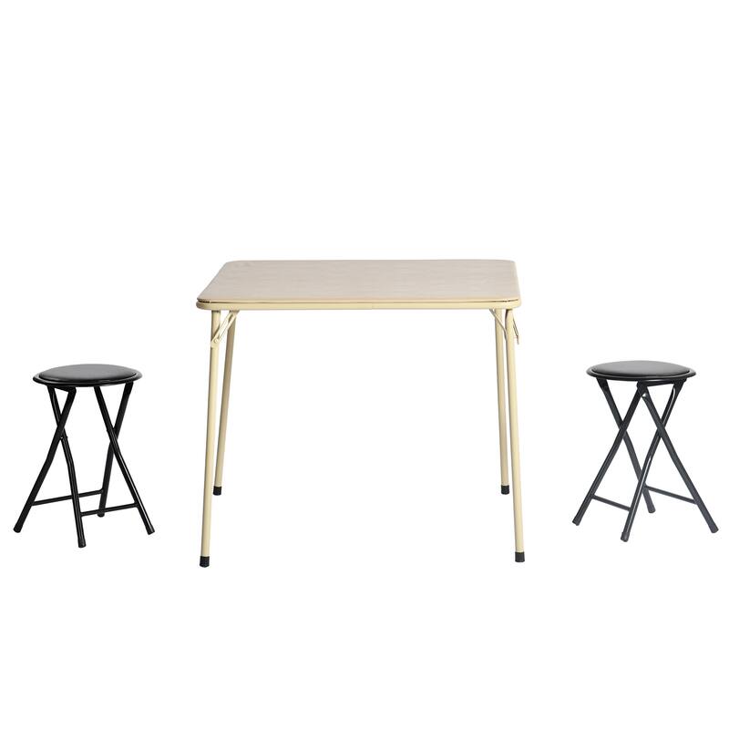 Homy Casa Set 2/4 Black Metal Folding Stools Portable Home & Events