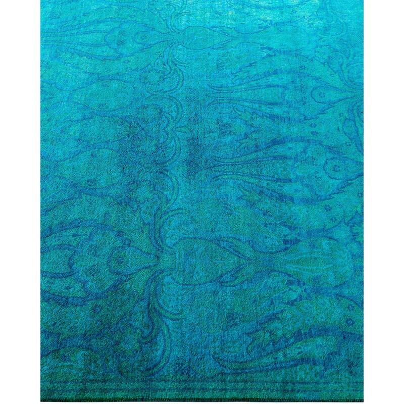 Contemporary Overdyed Wool Hand Knotted Area Rug - 4' 2" x 6' 1"