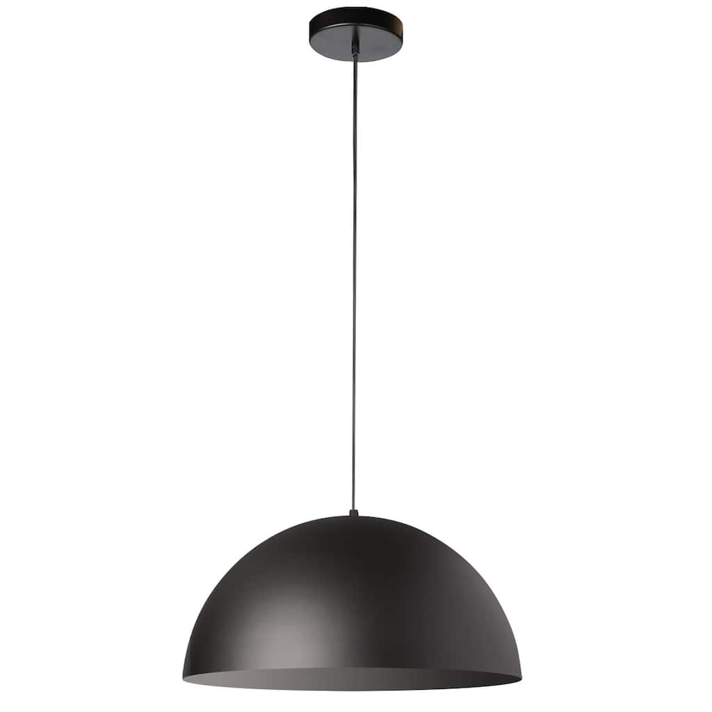 1 Light Pendant Light Matte Black, Farmhouse Ceiling Light Fixture, Adjustable Height - 16