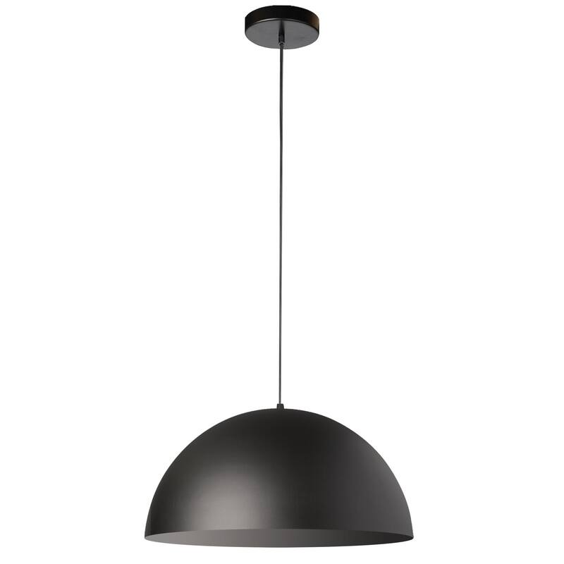 1 Light Pendant Light Matte Black, Farmhouse Ceiling Light Fixture, Adjustable Height - 16