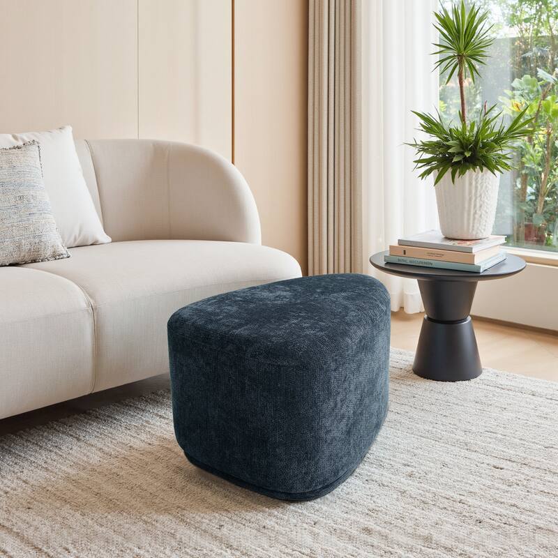 Bonnie 26"/43" W Chenille Small/ Oversized Triangular Cheese Ottoman