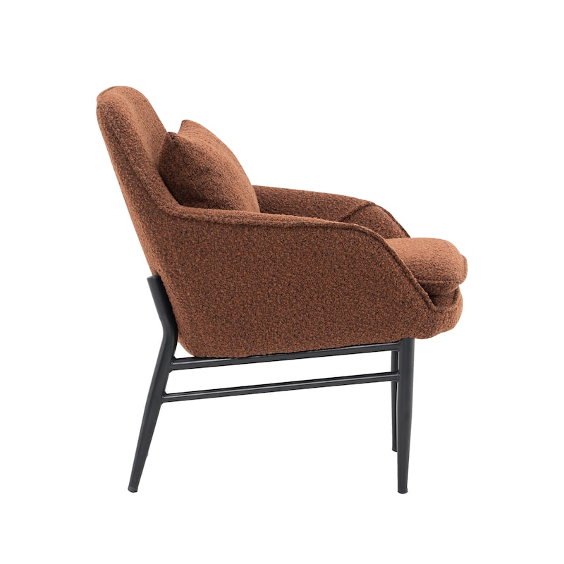 Porthos Home Hali Fabric Upholstered Accent Chair with Pillow, Steel Legs