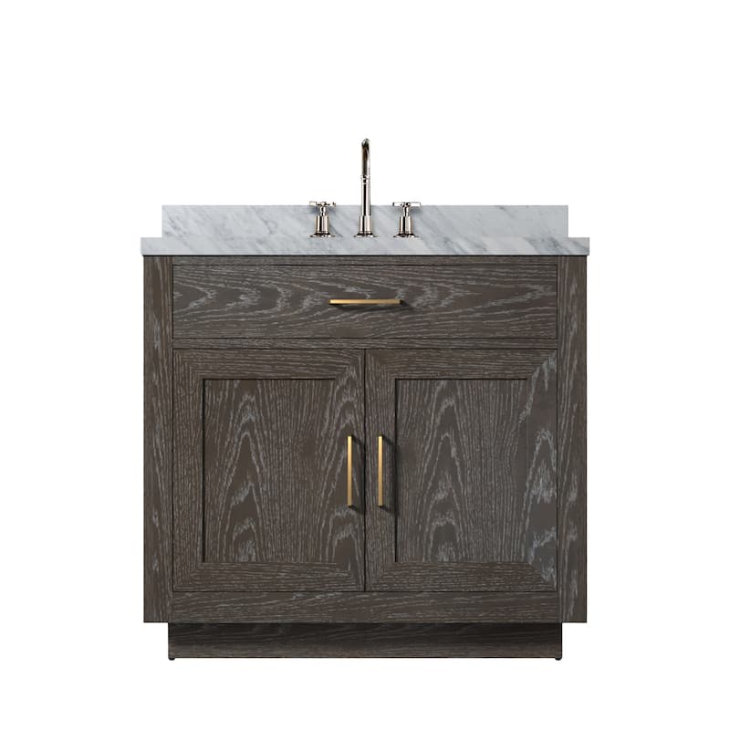 Abbey Bath Vanity with Carrara Marble Top, Sink and Faucet