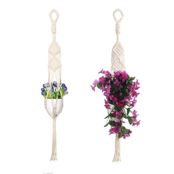 Shop Indoor Outdoor Macrame Manual Wall Mounted Flower Pot Holder Plant Hanger Hanging Rope Basket 31 5 Inch Length