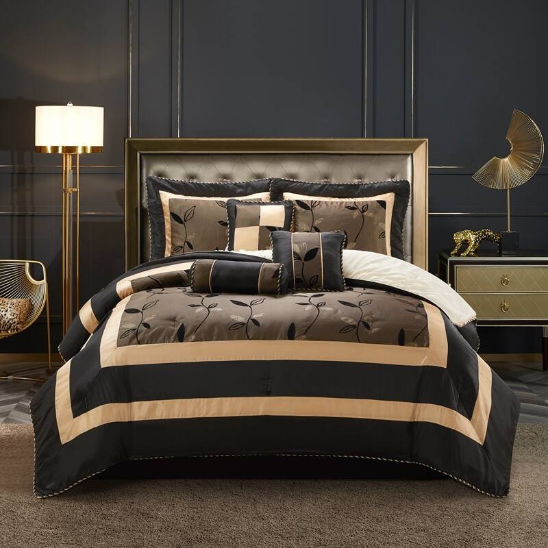Grand Avenue Pandora Leaf Pattern Corded 6-Piece Comforter Set