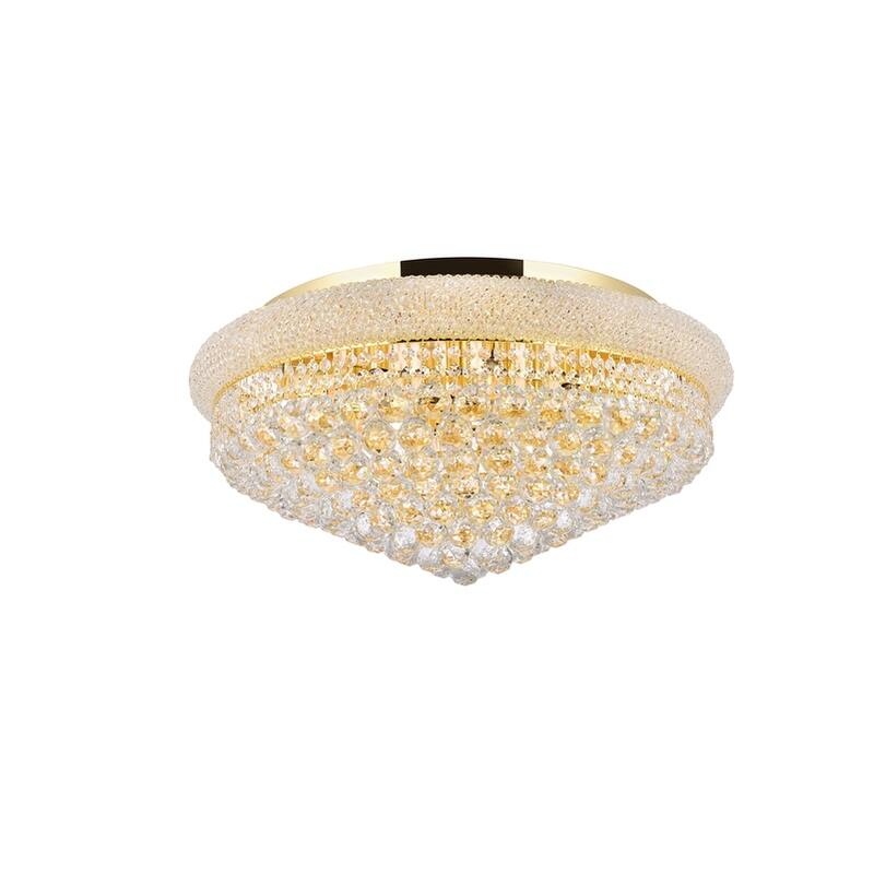 Elegant Lighting Gold 28-inch Royal Cut Crystal Clear Flush Mount