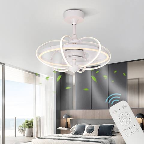 Modern 3- Blade LED Ceiling Fan Reversible Remote Fandelier
