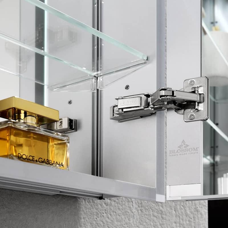 LED Medicine Cabinet with Amplified Mirror and Defogger