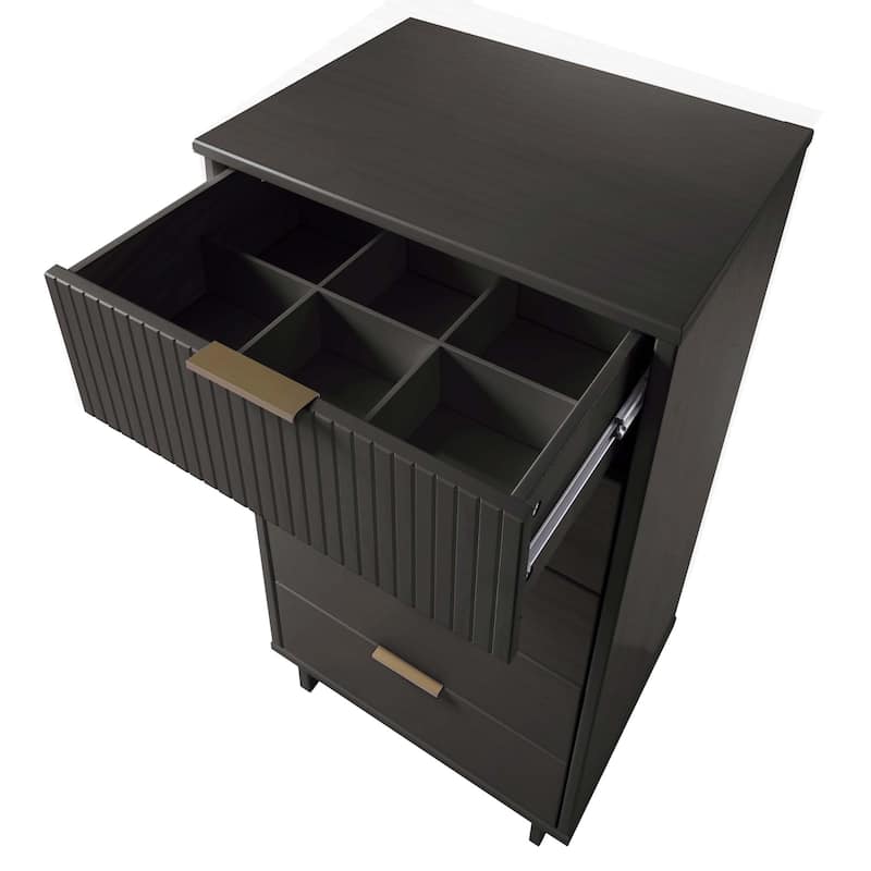Manhattan Comfort 3-Piece Granville Modern Solid Wood Dresser Chest and Nighstand Set.