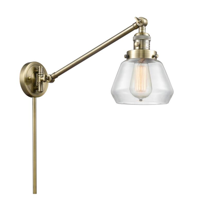 Innovations Lighting Fulton Single Light 25" Tall Wall Sconce / - Antique Brass / Clear