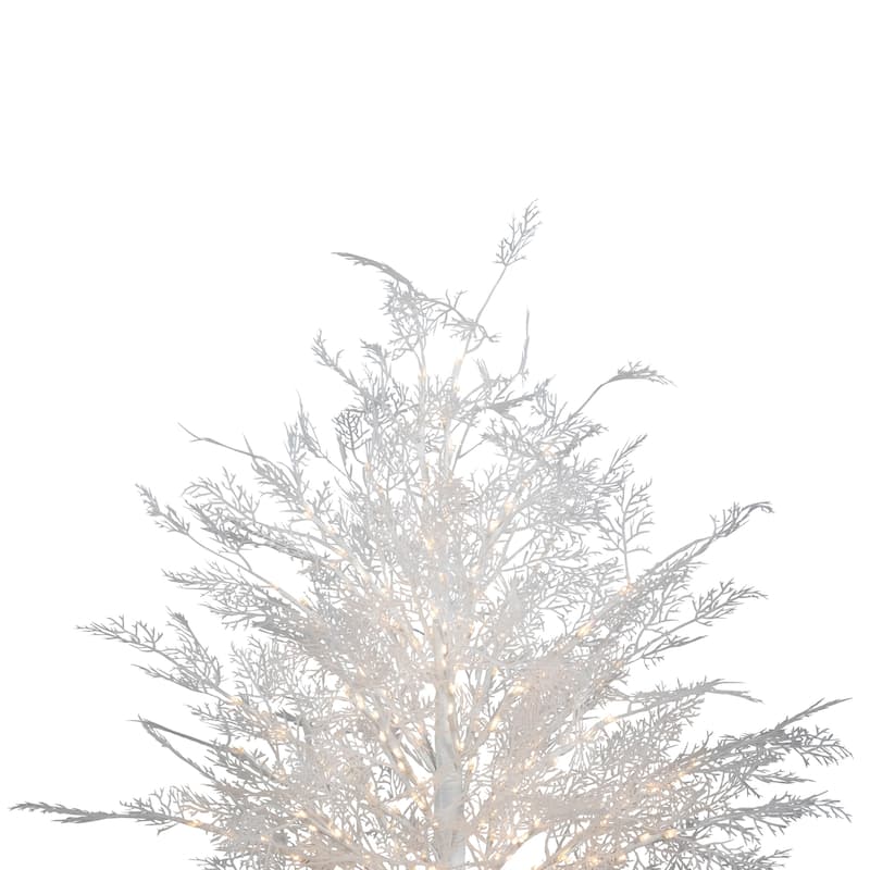5' LED Lighted White Lace Artificial Christmas Tree Warm White Lights - 5 Foot