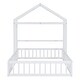 preview thumbnail 36 of 88, Wooden Floor Bed wFence Railings and Detachable House Shape Headboard Platform Bed, Kids Montessori Style Playhouse Frame Bed