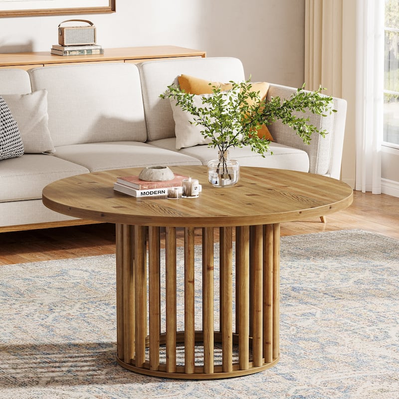 31.5-Inch Solid Wood Round Coffee Table
