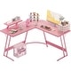 preview thumbnail 31 of 36, Homall L-Shaped Gaming Desk Computer Corner Desk Office Writing Desk Pink