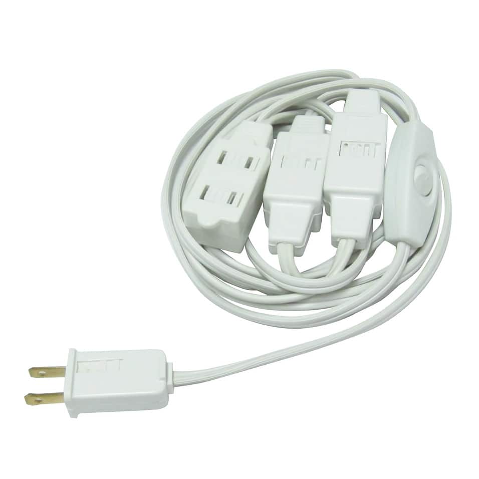 12' Indoor Polarized Extension Power Cord with 9-Outlets