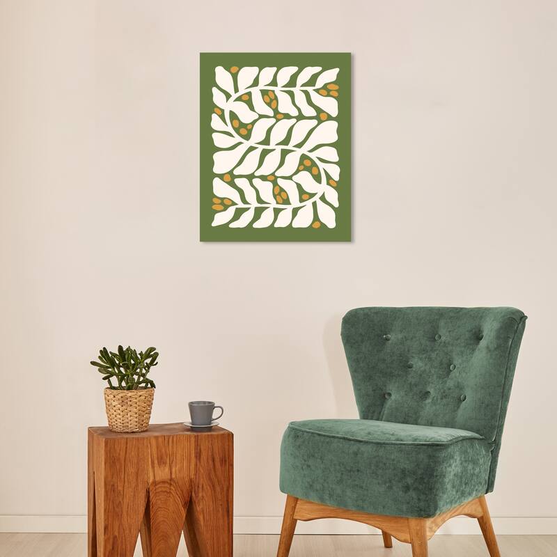 Wynwood Studio Canvas Floral and Botanical Christmas Greenery Plain Green Modern & Contemporary Wall Art Canvas Print - 16 x 20