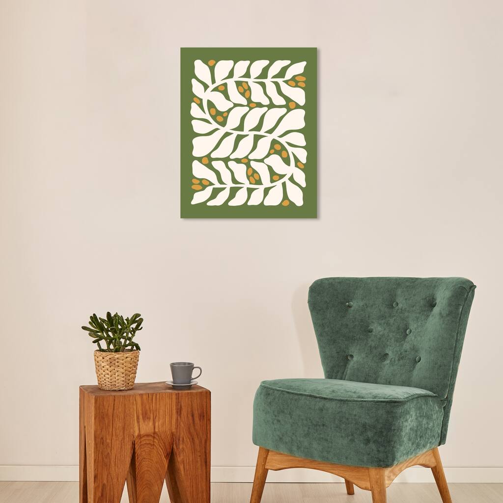 Wynwood Studio Canvas Floral and Botanical Christmas Greenery Plain Green Modern & Contemporary Wall Art Canvas Print