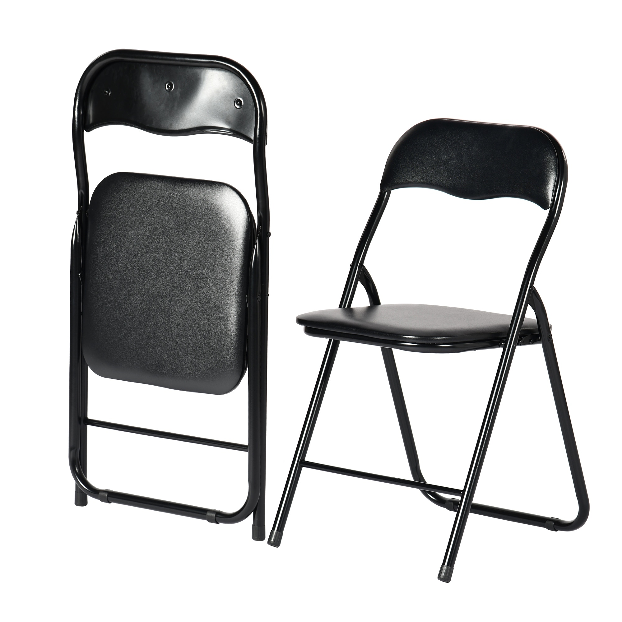 FurnitureR Folding Chairs Set, Padded Seat & Back, Steel Frame, Portable Indoor Outdoor Chairs