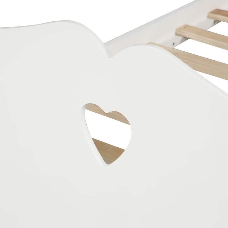 Twin Wood Bed with Headboard, Footboard