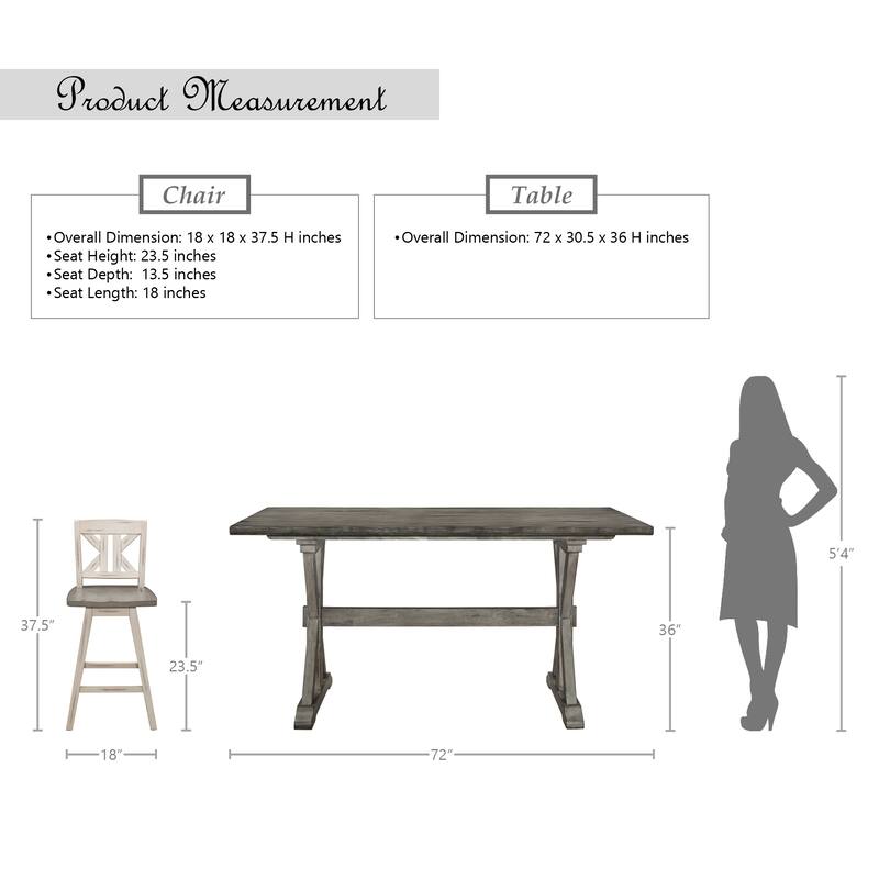 Roux Wood 5-Piece Counter Height Dining Set