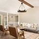 preview thumbnail 12 of 24, Farmhouse 6-Light Wagon Wheel Wood Chandelier with Seeded Glass Shade for Dining Living Room