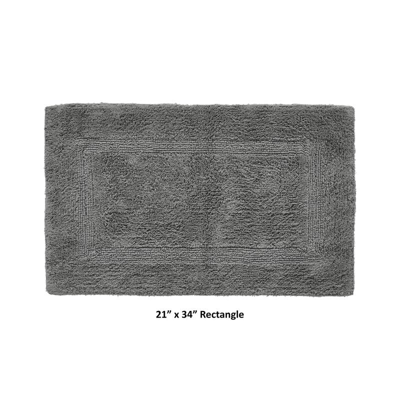 Better Trends Bath Rugs 100% Cotton Reversible Highly Water Absorbent Bathroom Rug for Shower, Sink, Bath Mats - Lux Collection