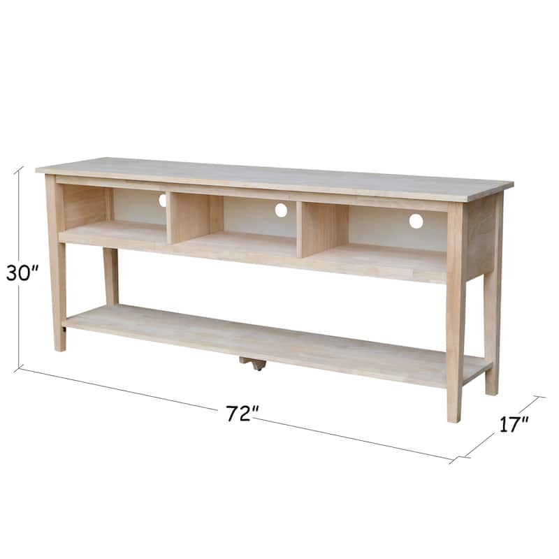 Solid Parawood Entertainment Stand - 72"W x 17"D x 30"W