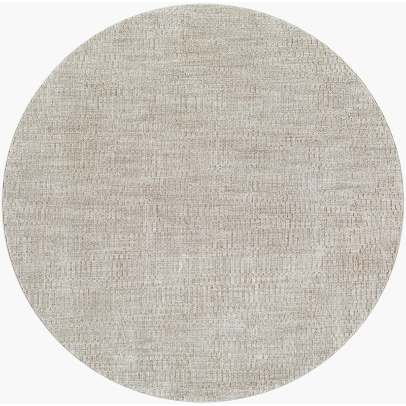 Livabliss Transitional Masterpiece Solid Area Rug - 6'7" x 6'7" Round - Gray