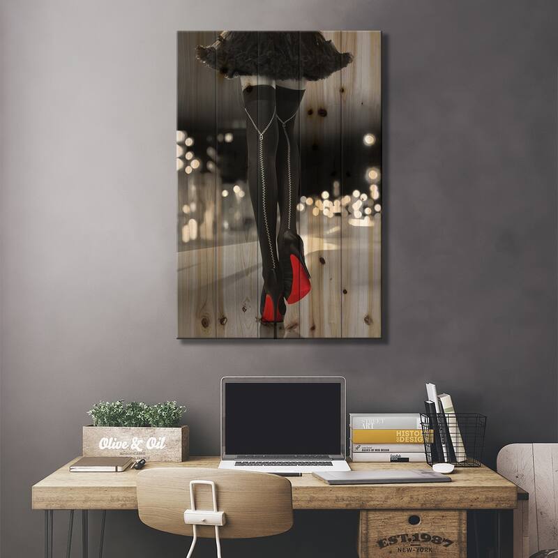 Night Out I Print On Wood by Sarah McGuire - Multi-Color