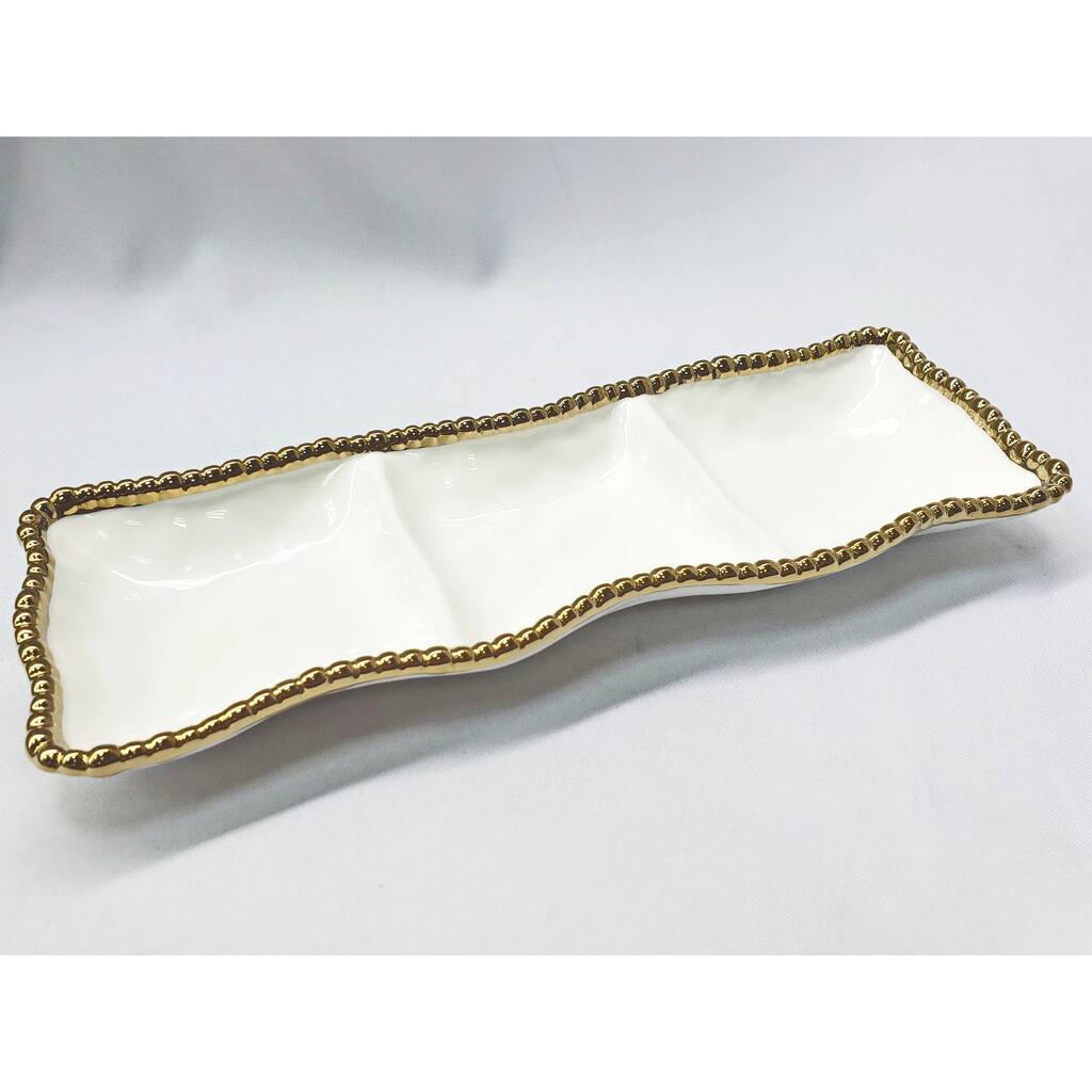15" Bead 3-Section Platter