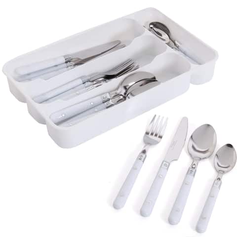 Gibson Casual Living 24pc Flatware Set-White