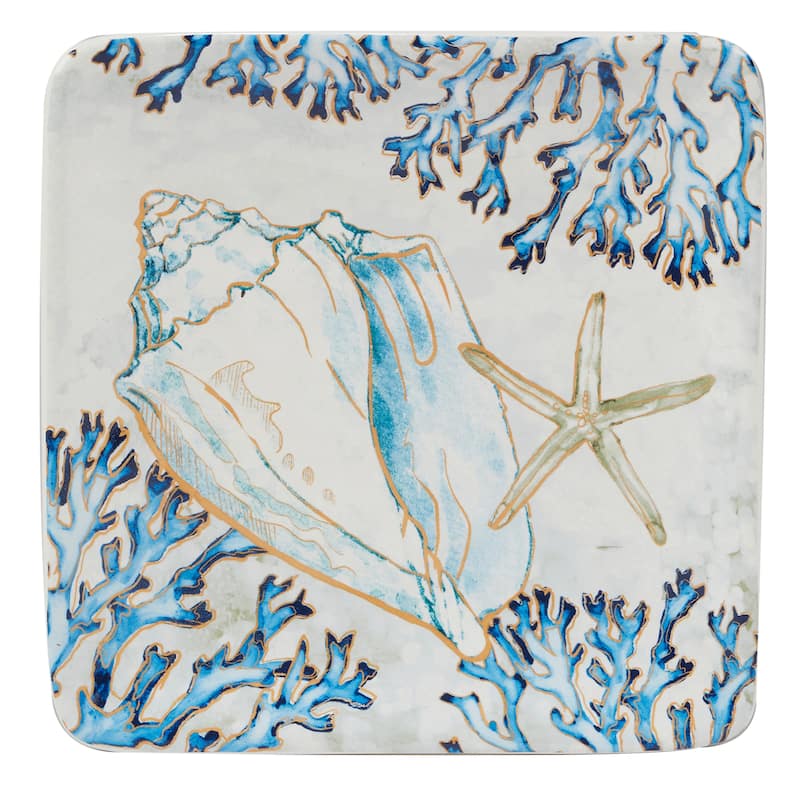 Certified International Playa Shells 6-inch Canape/Luncheon/Dessert Plates, Set of 4