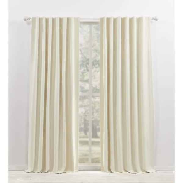 slide 2 of 9, Lauren Ralph Lauren Waller Blackout Back Tab/Rod Pocket Single Curtain Panel 52x108 - Natural