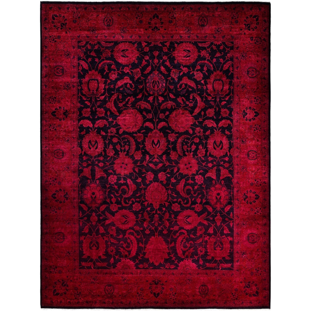 Overdyed One-of-a-Kind Hand-Knotted Area Rug - Purple - 9' 2" x 12' 5"