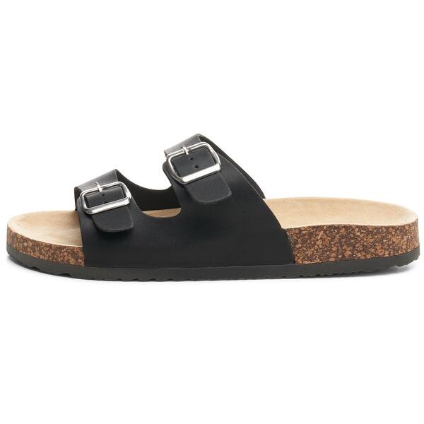 Shop Alpine Swiss Mens Double Strap Casual Slides Flat Sandals
