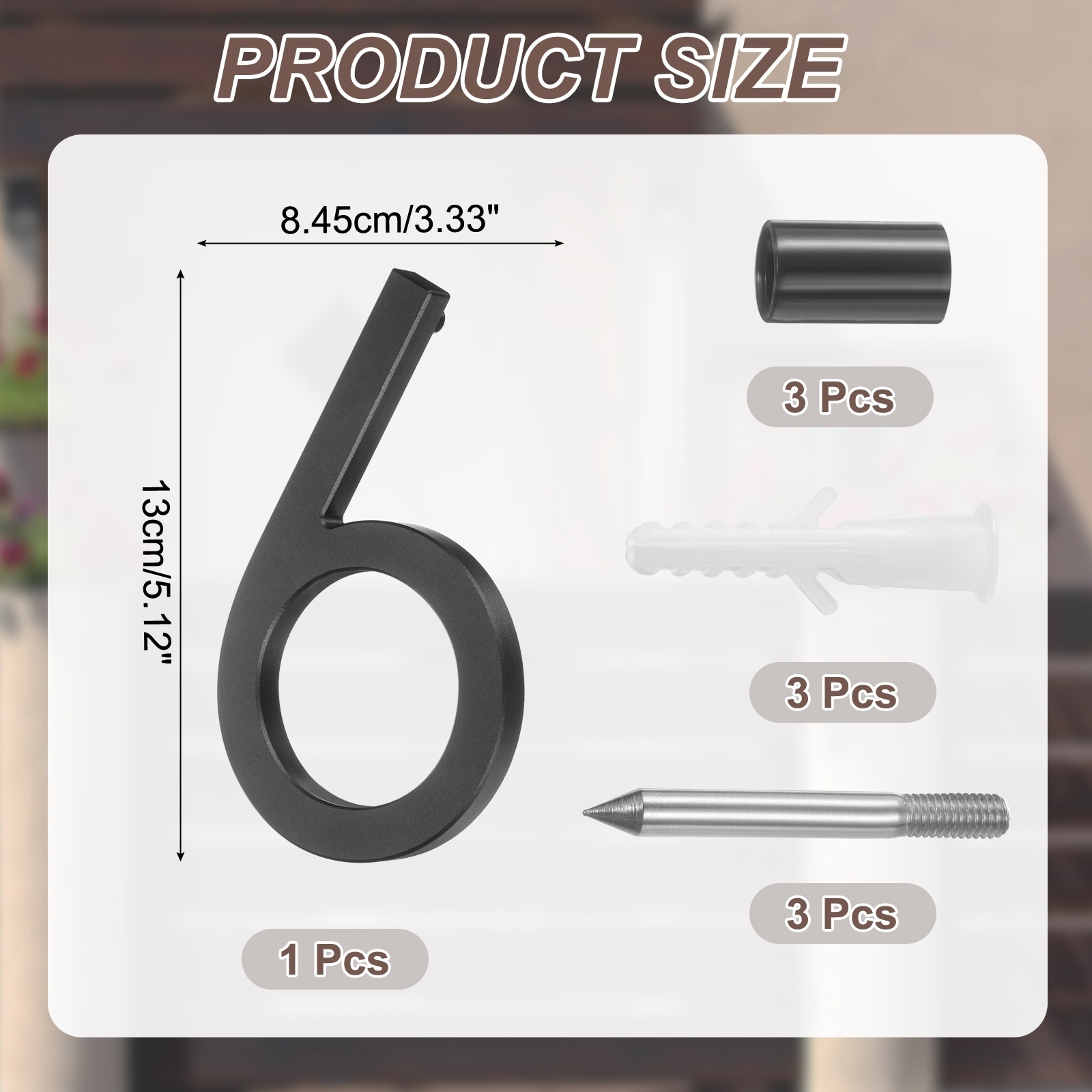 Floating House Numbers, Solid Aluminum Modern Address Number for Outside with Nail for Home Street Office Mailbox - Silver