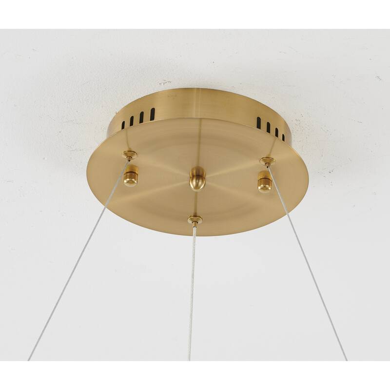 1-Light Gold LED Chandelier With An Acrylic Bottom Len