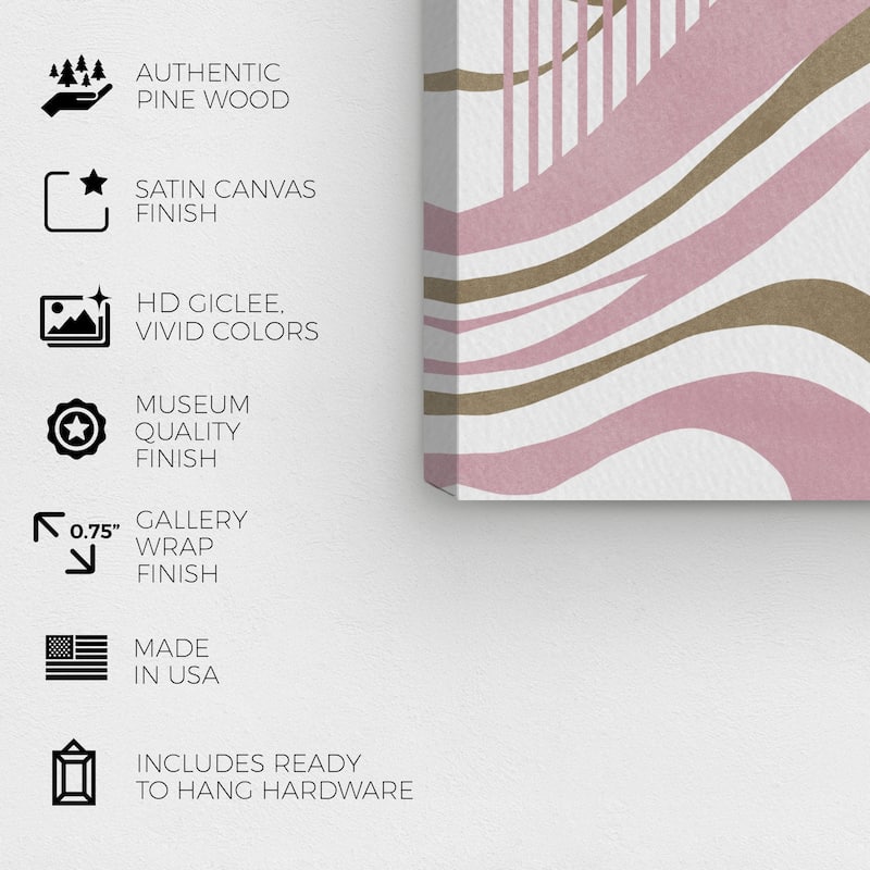 Wynwood Studio Canvas Abstract Shades of the Dunes Pink and Light Pink Modern & Contemporary Wall Art Canvas Print