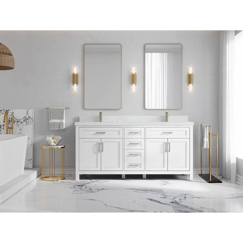 Willow Collections 72 in. W x 22 in. D Double Sink Bathroom Vanity with Countertop