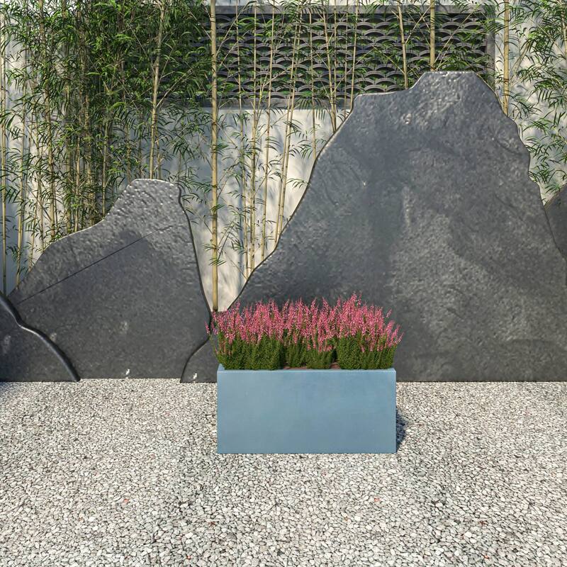 Bloom Rectangular Planter in Fiberstone and MgO Clay for Indoor Outdoor