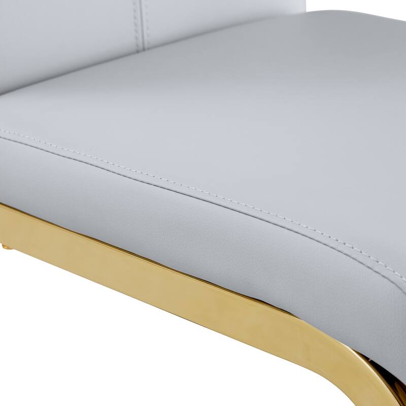 Modern Dining Chairs with Golden C-shaped Tube Metal Legs