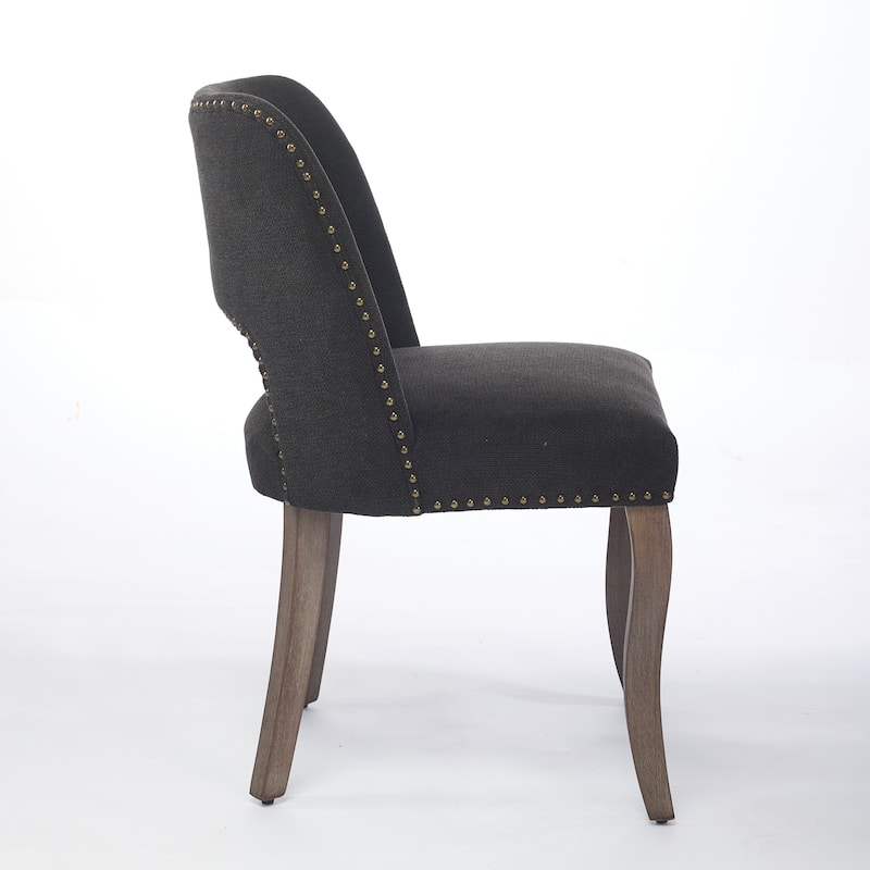 Wooden Dining Chairs Set of 2, Modern Fabric Upholstered Dining Room Chair Kitchen Chairs, Farmhouse Dinner Chair