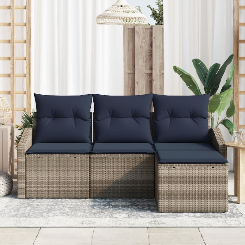 vidaXL 4 Piece Garden Sofa Set with Cushions - 70.1×46.1×27.2