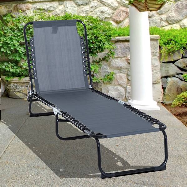 Outsunny Lightweight Reclining Grey Beach Chair On Sale Bed Bath