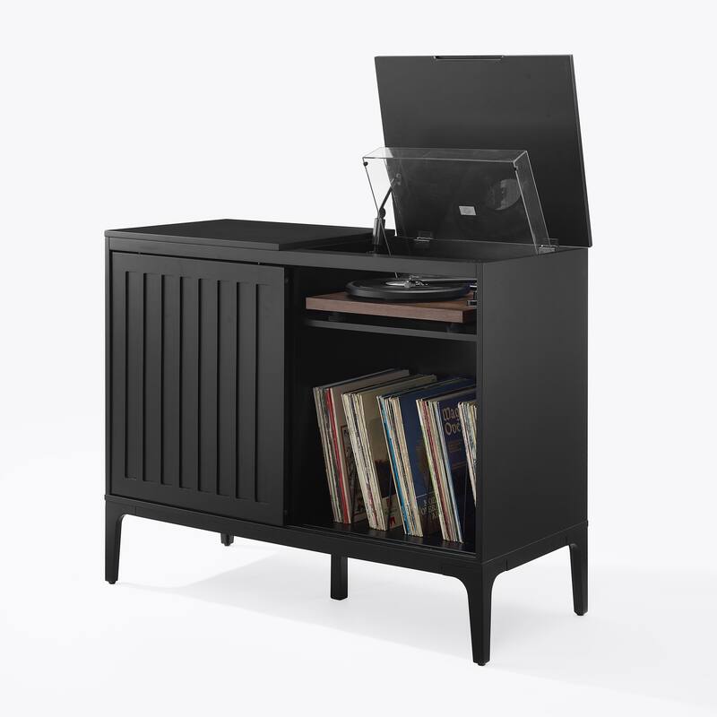 Crosley Asher Large Record Player Cabinet With Vinyl Storage
