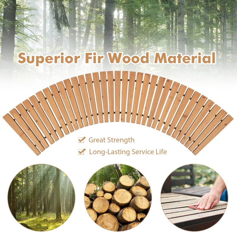 Costway 7 FT Wooden Garden Pathway with Anti-slip Surface Metal Wires - See Details