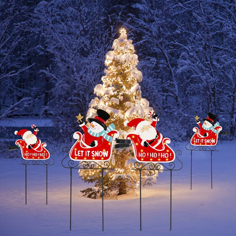 Outdoor Christmas Decoration 2 Pack Garden Stakes