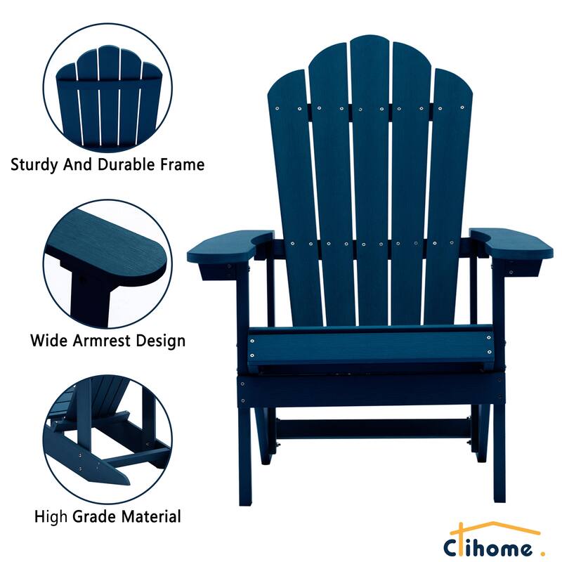 Clihome Outdoor Patio Slat HIPS Adirondack Chair
