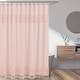 preview thumbnail 2 of 3, Pink Boho Bohemian Bathroom Fabric Bath Shower Curtain - Solid Blush Shabby Chic Princess Luxurious Luxury Elegant Tassel Fringe